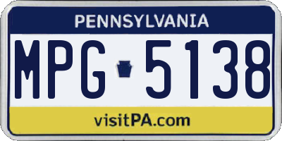 PA license plate MPG5138