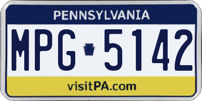 PA license plate MPG5142
