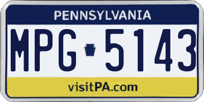 PA license plate MPG5143