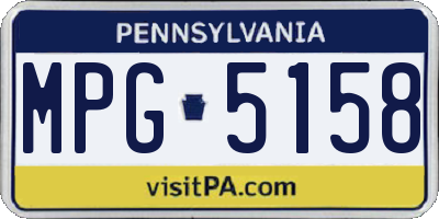 PA license plate MPG5158