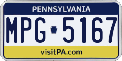 PA license plate MPG5167