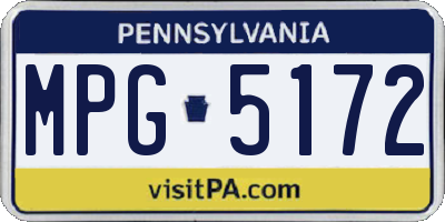 PA license plate MPG5172