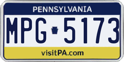 PA license plate MPG5173