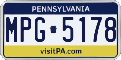 PA license plate MPG5178