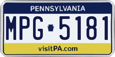 PA license plate MPG5181