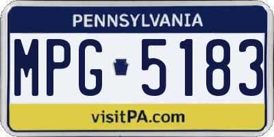 PA license plate MPG5183