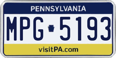 PA license plate MPG5193
