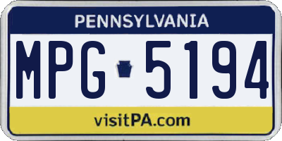 PA license plate MPG5194