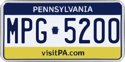 PA license plate MPG5200