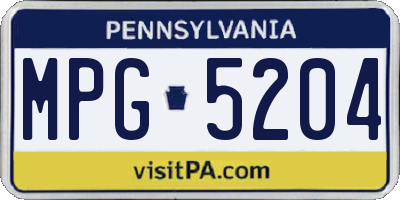 PA license plate MPG5204