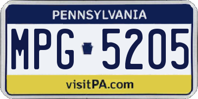 PA license plate MPG5205