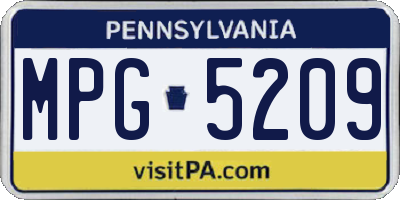 PA license plate MPG5209