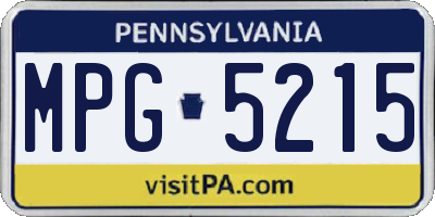 PA license plate MPG5215