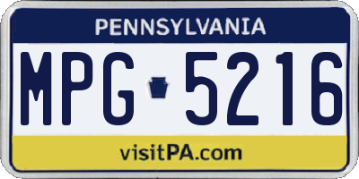 PA license plate MPG5216