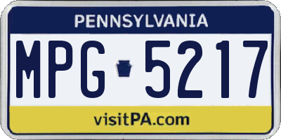 PA license plate MPG5217