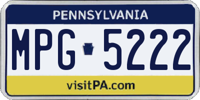 PA license plate MPG5222
