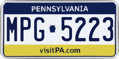 PA license plate MPG5223