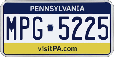 PA license plate MPG5225