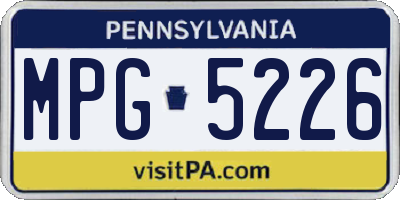 PA license plate MPG5226