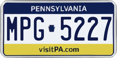 PA license plate MPG5227