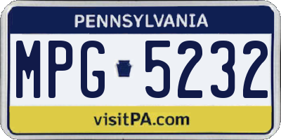 PA license plate MPG5232