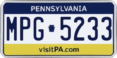 PA license plate MPG5233
