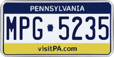 PA license plate MPG5235