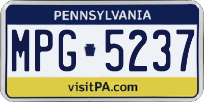 PA license plate MPG5237