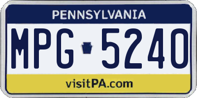 PA license plate MPG5240