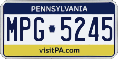 PA license plate MPG5245