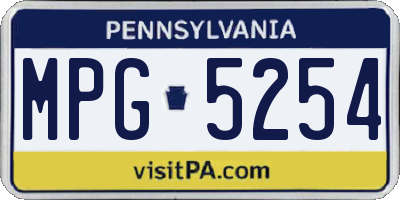 PA license plate MPG5254