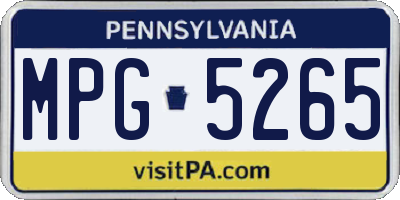 PA license plate MPG5265