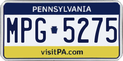 PA license plate MPG5275