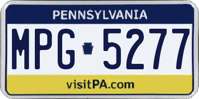 PA license plate MPG5277
