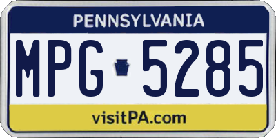 PA license plate MPG5285