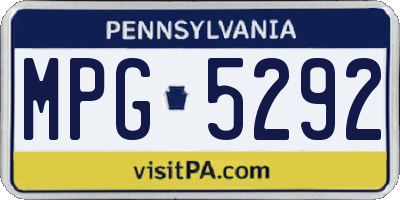 PA license plate MPG5292
