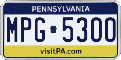 PA license plate MPG5300