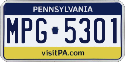 PA license plate MPG5301