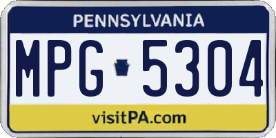PA license plate MPG5304