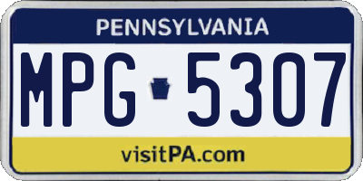 PA license plate MPG5307