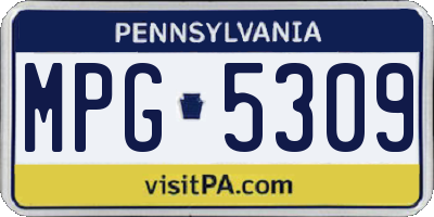 PA license plate MPG5309