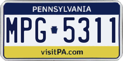 PA license plate MPG5311