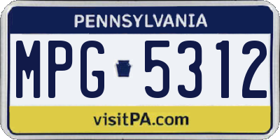 PA license plate MPG5312