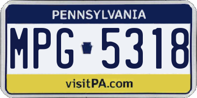 PA license plate MPG5318