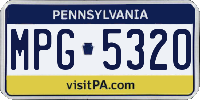 PA license plate MPG5320