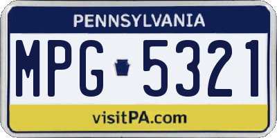 PA license plate MPG5321