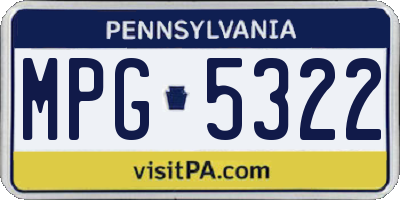 PA license plate MPG5322