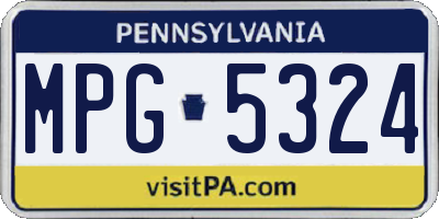 PA license plate MPG5324