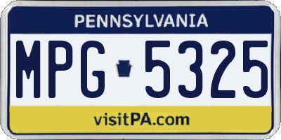 PA license plate MPG5325
