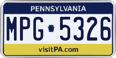 PA license plate MPG5326